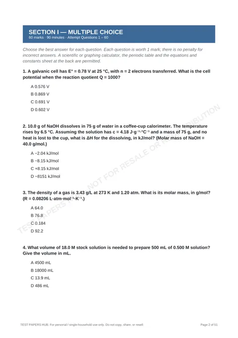 Questions preview