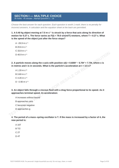 Questions preview