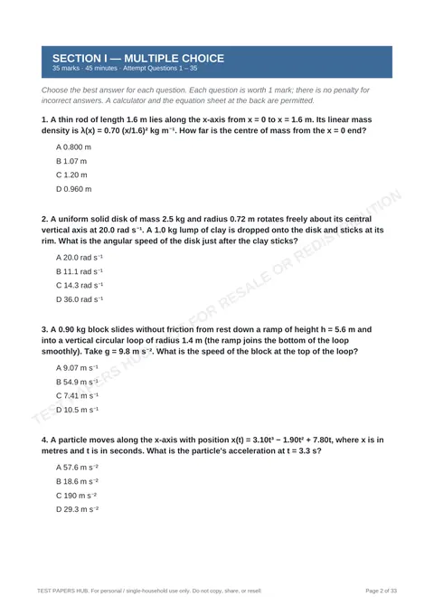 Questions preview