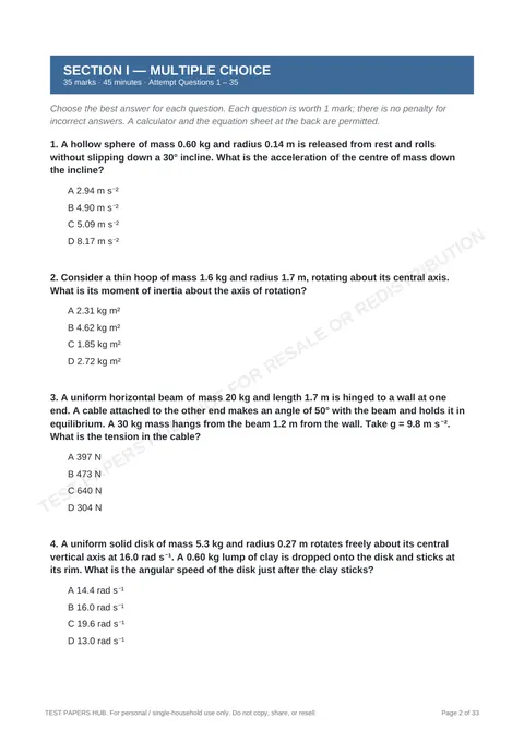 Questions preview