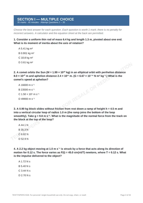 Questions preview