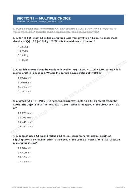 Questions preview