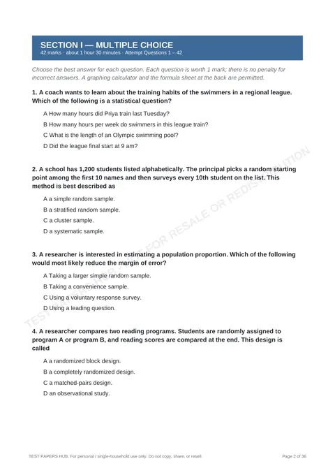 Questions preview