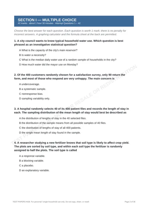 Questions preview