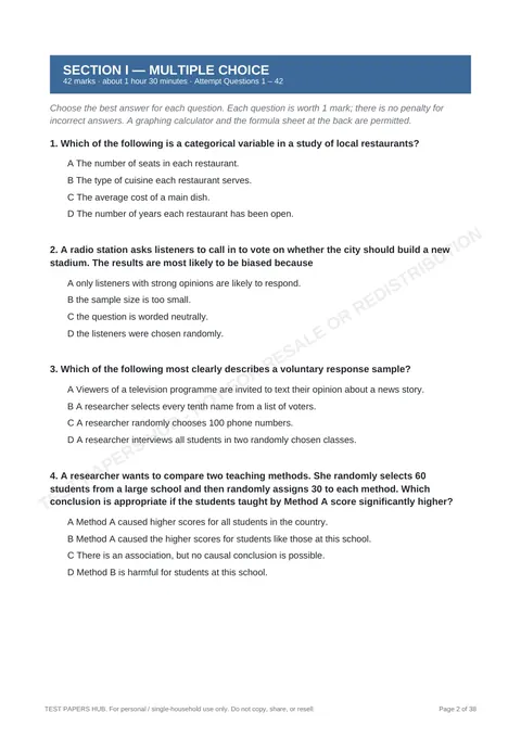 Questions preview