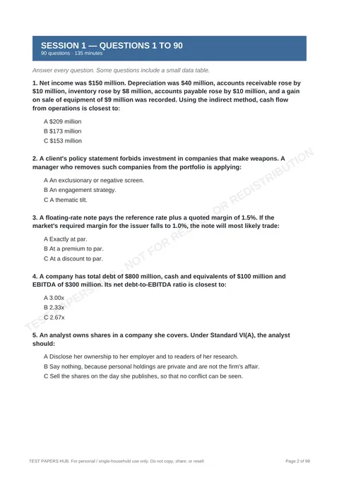 Questions preview