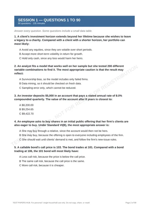 Questions preview