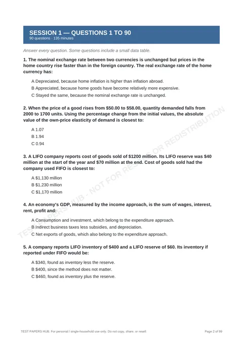 Questions preview