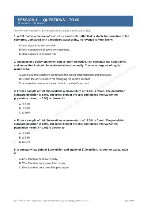 Questions preview