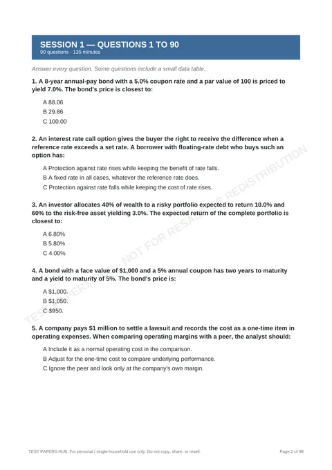 Questions preview