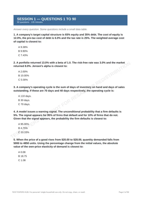 Questions preview