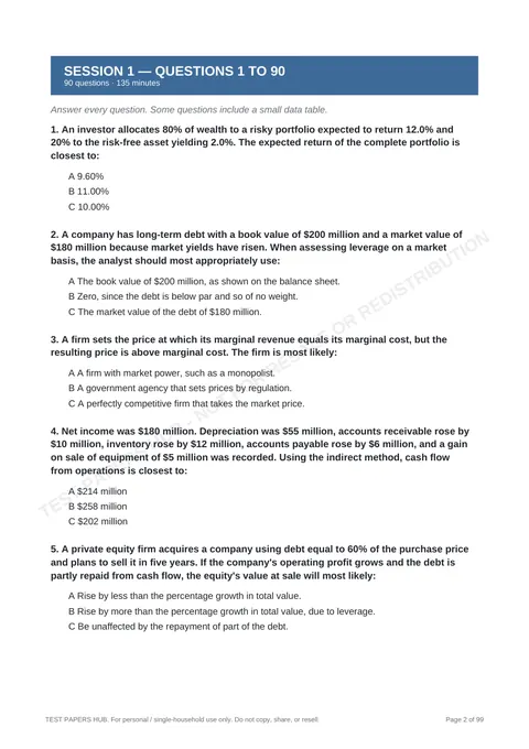 Questions preview