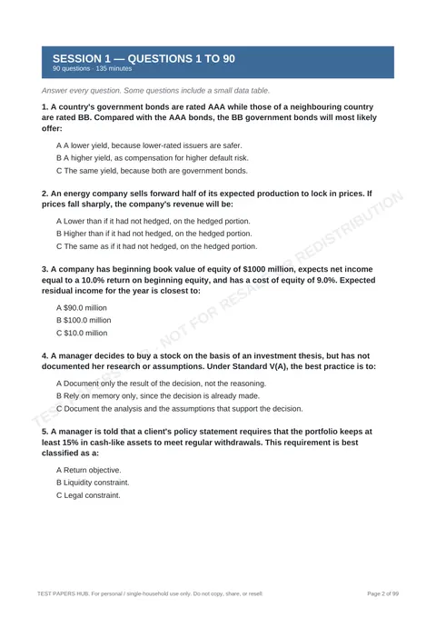 Questions preview
