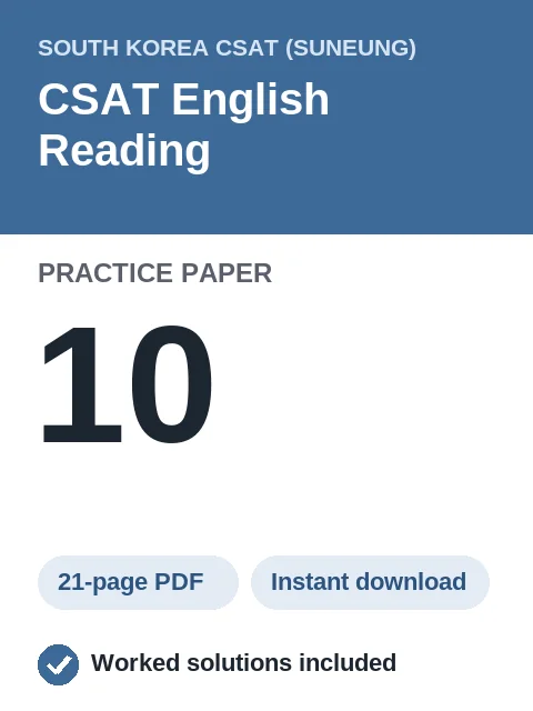CSAT English Reading Practice Paper 10