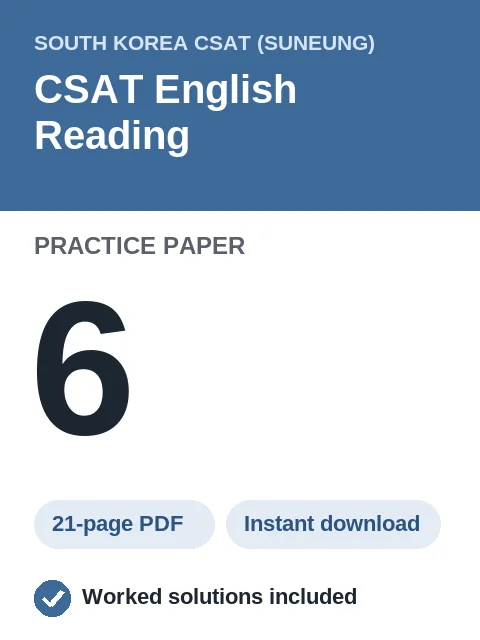 CSAT English Reading Practice Paper 6