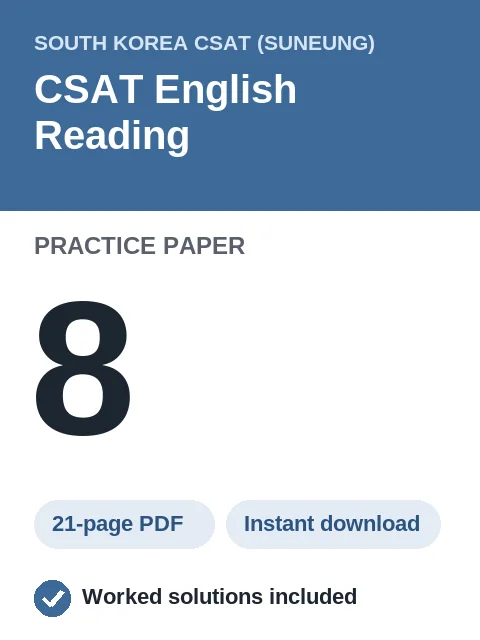 CSAT English Reading Practice Paper 8