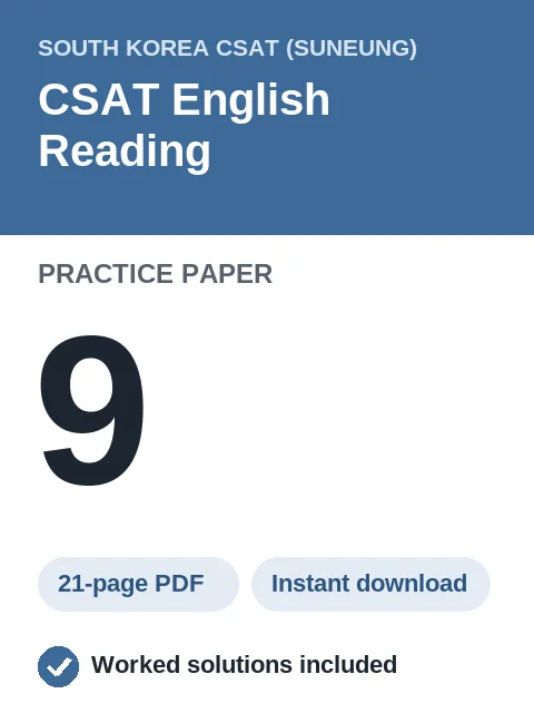 CSAT English Reading Practice Paper 9