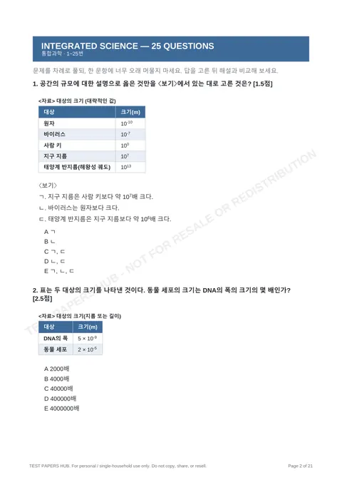 Questions preview