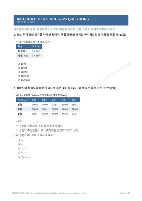 Questions preview