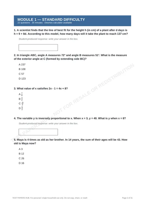 Questions preview