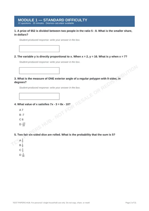 Questions preview