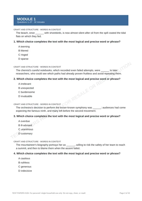Questions preview
