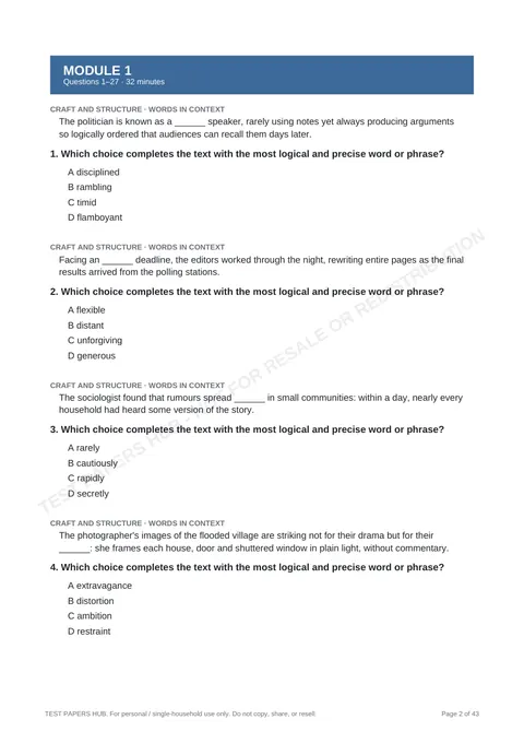 Questions preview
