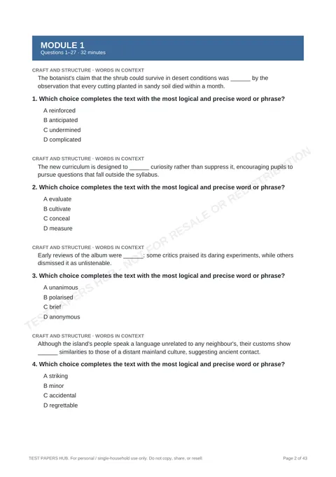 Questions preview