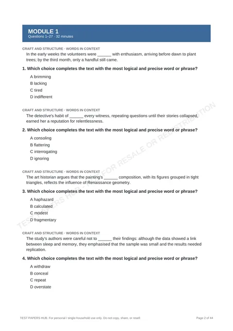Questions preview