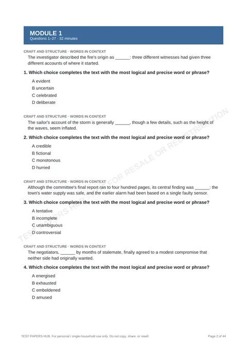 Questions preview