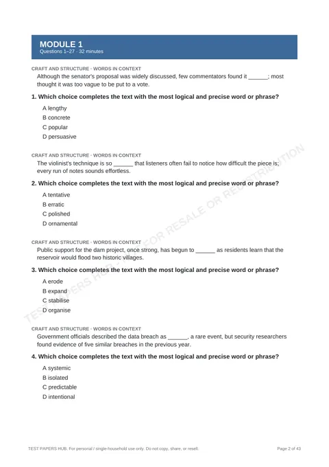Questions preview