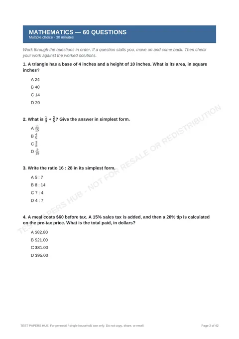 Questions preview