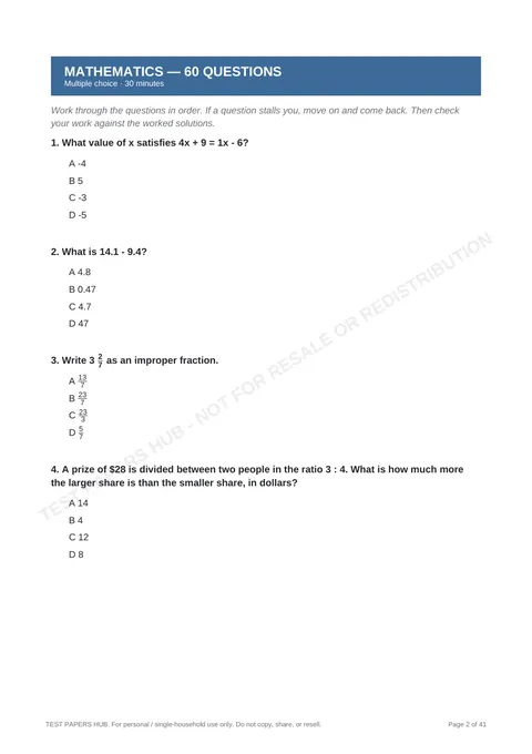 Questions preview