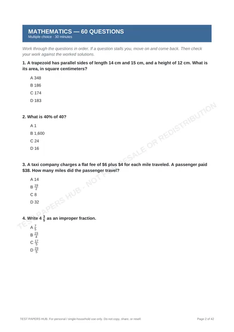Questions preview