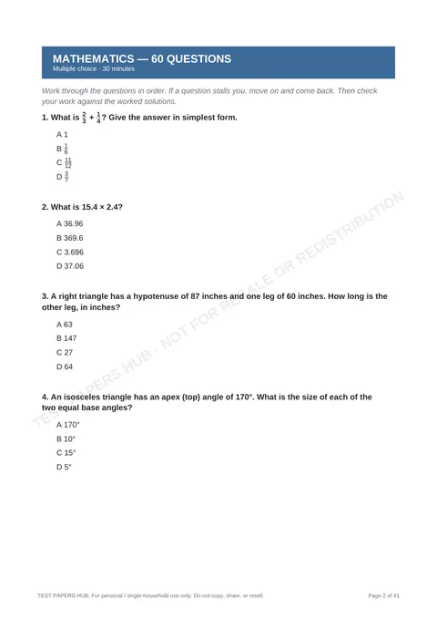 Questions preview