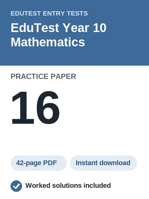 EduTest Year 10 Mathematics Practice Paper 16