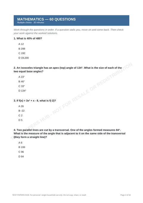 Questions preview