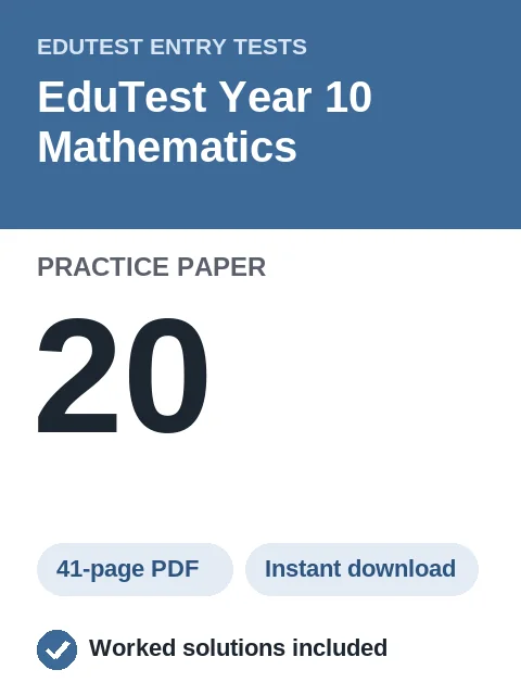 EduTest Year 10 Mathematics Practice Paper 20