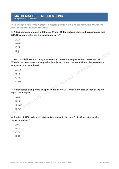 Questions preview