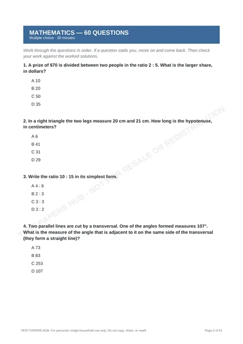 Questions preview