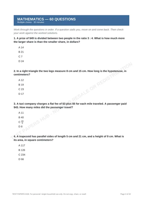 Questions preview