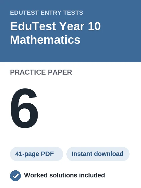 EduTest Year 10 Mathematics Practice Paper 6