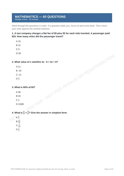 Questions preview