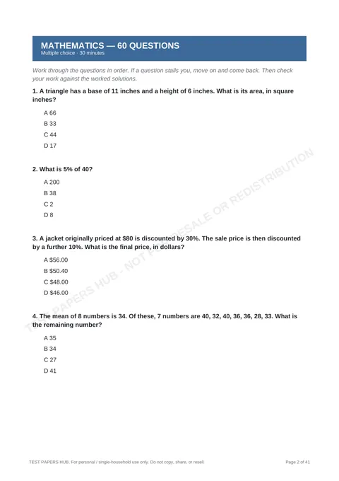 Questions preview