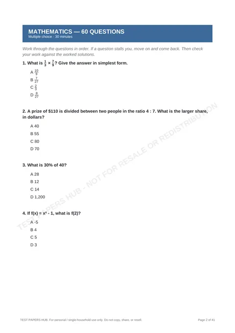 Questions preview
