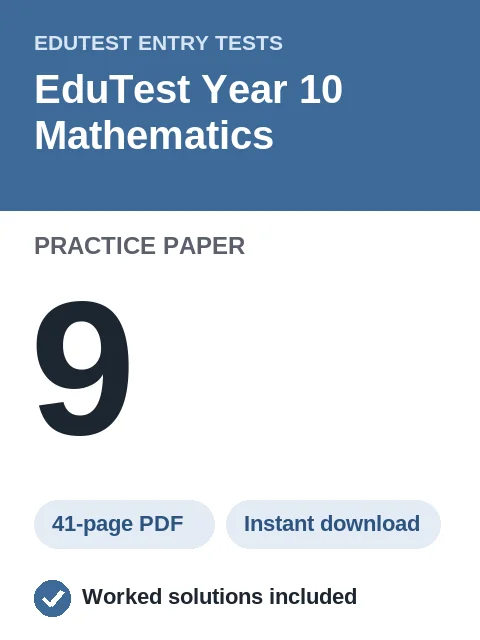 EduTest Year 10 Mathematics Practice Paper 9