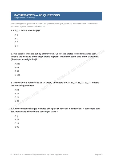Questions preview