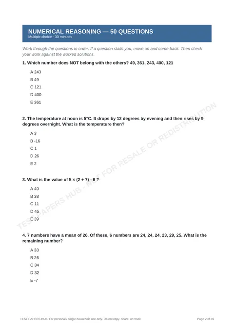 Questions preview