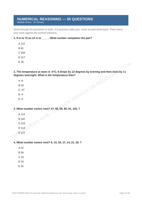 Questions preview