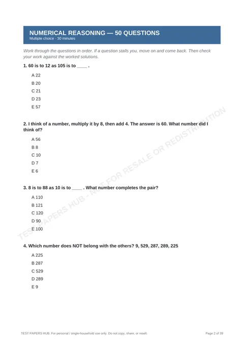 Questions preview